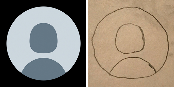 Profile pic with a humorous makeover drawing, showcasing an artist's unique transformation style.