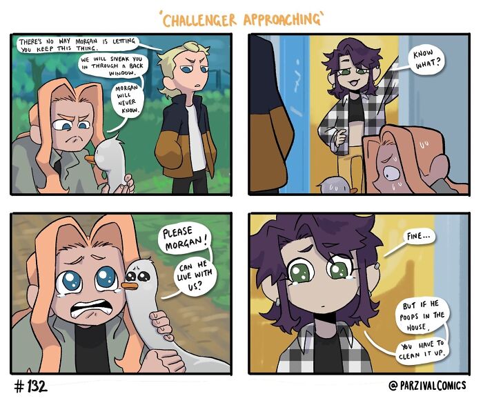 Comic strip featuring relatable characters in a humorous situation, part of lighthearted and hilarious comics collection.