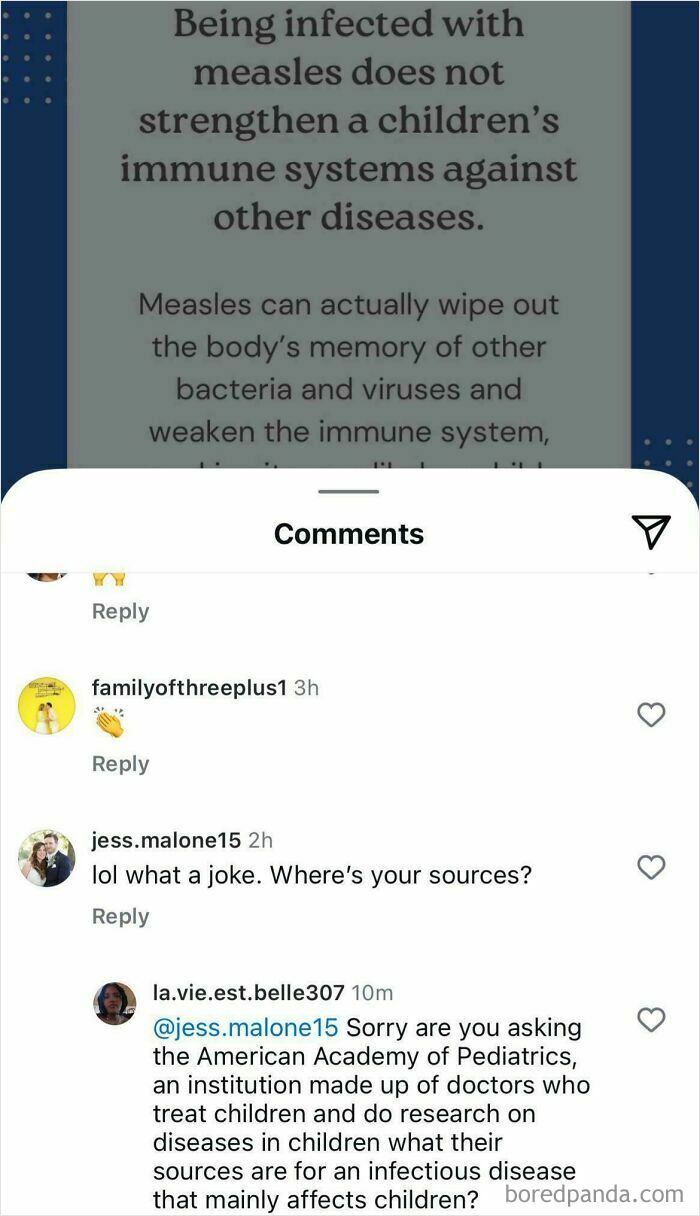 Social media comments highlighting hilarious cases where people online misunderstand who they are speaking to about measles.
