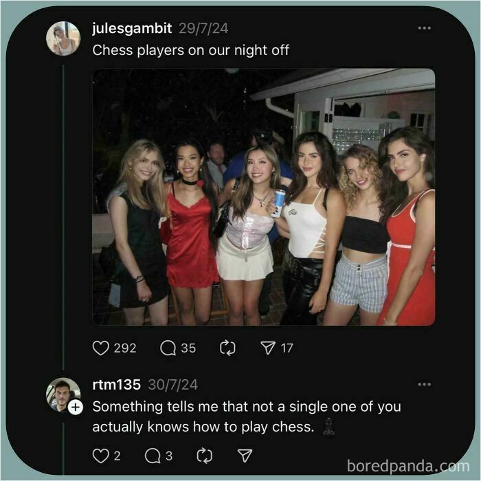 Group of young women posing at a party, illustrating hilarious cases where people online didn’t know who they were speaking to.