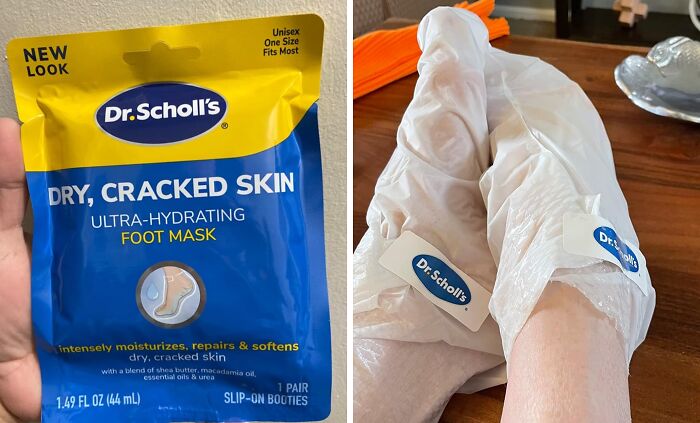Dr. Scholl’s ultra-hydrating foot mask for dry c*****d skin, a popular internet gold product on Amazon.