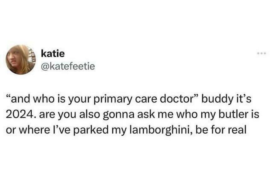 Screenshot of a funny Twitter post from a comedian joking about being asked personal questions in 2024.