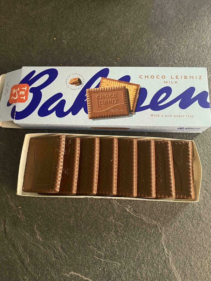 Bakery chocolate biscuits in smaller packaging, illustrating products getting smaller and more expensive trend.