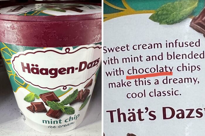 Small Häagen-Dazs mint chip ice cream container showing product size change in the trend of products getting smaller and more expensive.