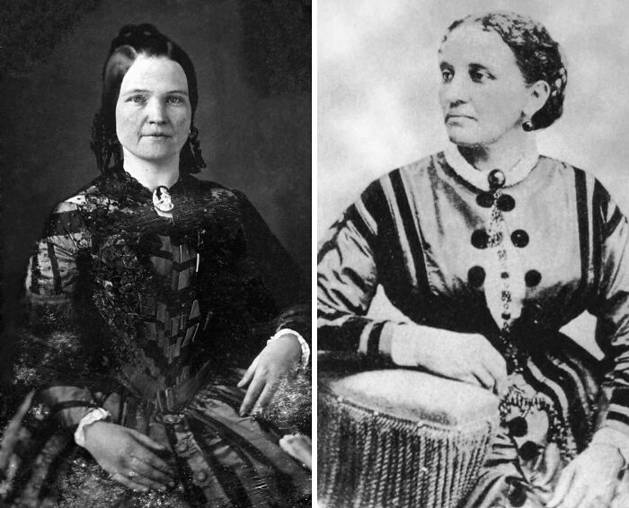 Black and white portraits of two women representing unexpected friendships between historical figures in the 19th century.