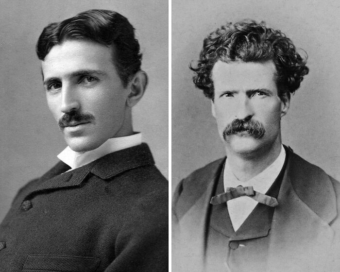 Black and white portraits of historical figures highlighting unexpected friendships between notable historical figures.