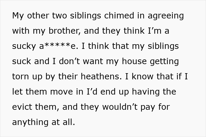 Siblings turn on sister after she refuses to turn her home into a shelter for brother’s family dispute text. Siblings turn on sister after she refuses to turn her home into a shelter for brother’s family dispute text.
