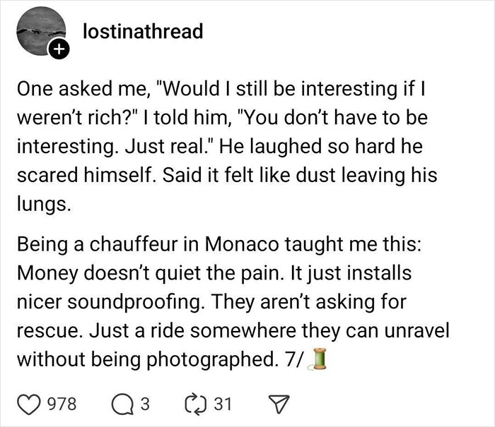 Monaco Chauffeur Shares Rich People Confessions That Stuck With Him: “Haven’t Laughed In Over A Year” Monaco Chauffeur Shares Rich People Confessions That Stuck With Him: “Haven’t Laughed In Over A Year”