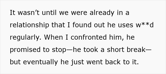 Text about a guy who won’t quit bad habits despite promises, causing relationship issues with his girlfriend.