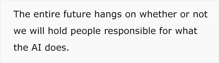 Text on screen about the future responsibility of AI, related to 2025 summer reading list runs in major newspapers. Text on screen about the future responsibility of AI, related to 2025 summer reading list runs in major newspapers.