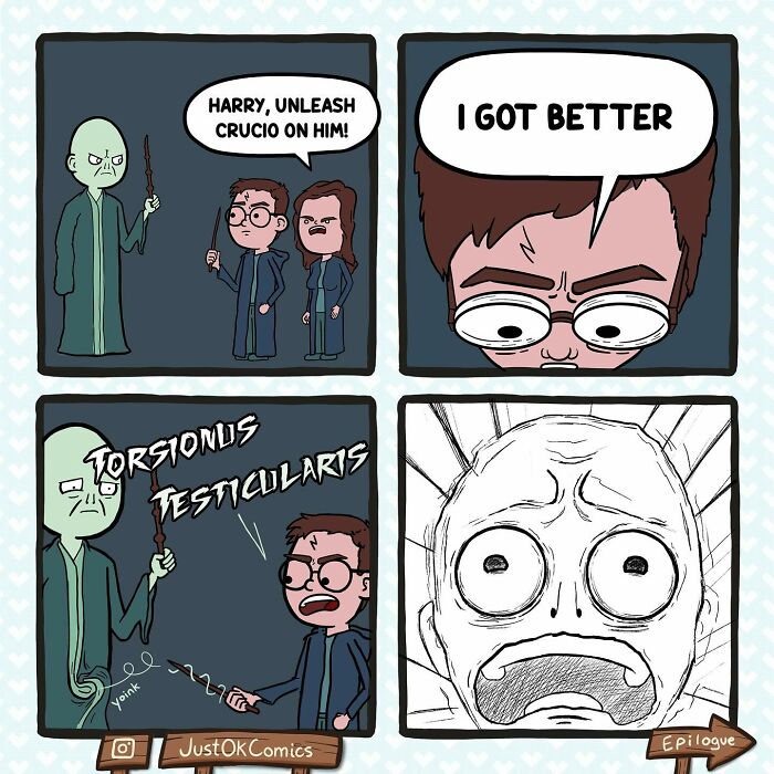 Comic strip featuring a bizarre and funny magic spell scene, showcasing hilariously bizarre comics by Goblin Mode Comics.