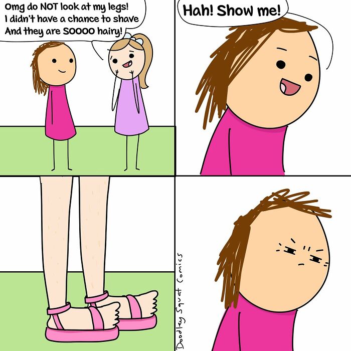 Comic by Australian mom showing witty and relatable moments from regular life in a simple four-panel style.