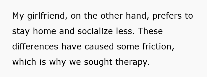 Text excerpt about a couple experiencing relationship struggles and seeking therapy to address their differences and friction. Text excerpt about a couple experiencing relationship struggles and seeking therapy to address their differences and friction.