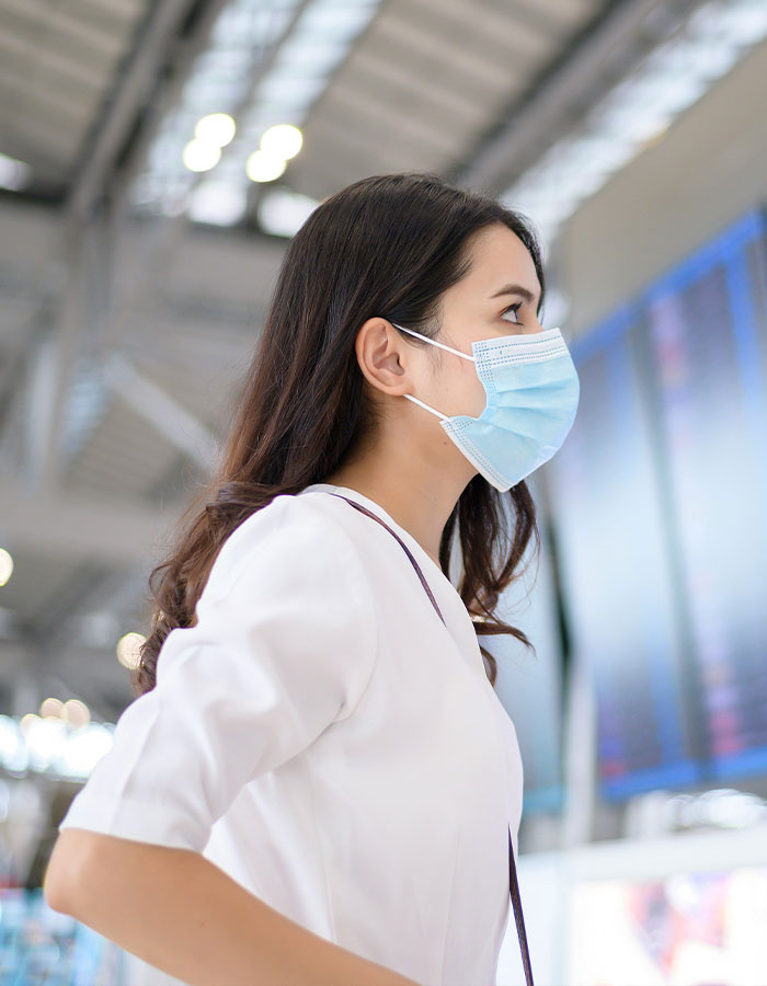 Passenger at airport facing facial recognition failure, asked to remove makeup while wearing a protective face mask. Passenger at airport facing facial recognition failure, asked to remove makeup while wearing a protective face mask.