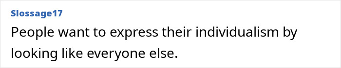 Comment on a screen in black text, discussing individualism and conformity amid the tattoo boom cooling off in 2025. Comment on a screen in black text, discussing individualism and conformity amid the tattoo boom cooling off in 2025.