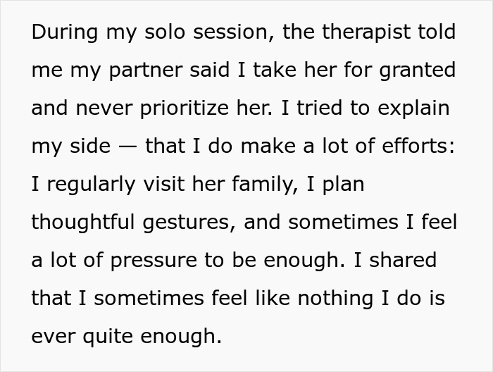 Person sharing relationship struggles during solo therapy session, feeling pressured and misunderstood by their therapist. Person sharing relationship struggles during solo therapy session, feeling pressured and misunderstood by their therapist.