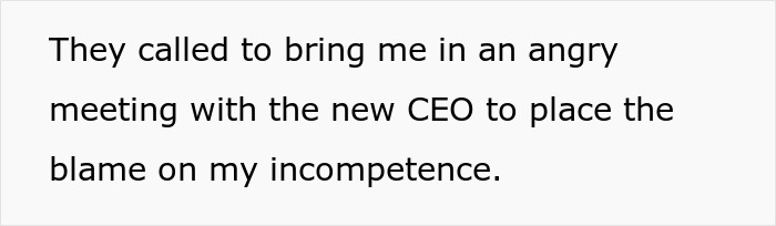 Text on white background stating an angry meeting at a medical facility after a worker follows new policy causing disaster. Text on white background stating an angry meeting at a medical facility after a worker follows new policy causing disaster.