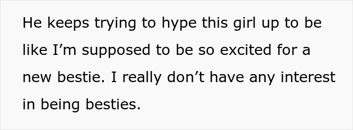 Text excerpt explaining lack of interest in being besties while a 28YO wants to hang out with his 21YO work buddy and girlfriend. Text excerpt explaining lack of interest in being besties while a 28YO wants to hang out with his 21YO work buddy and girlfriend.