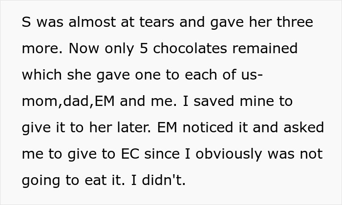 Text excerpt describing a girl’s 11th birthday tensions as relatives demand cake, gifts, and full attention from her.