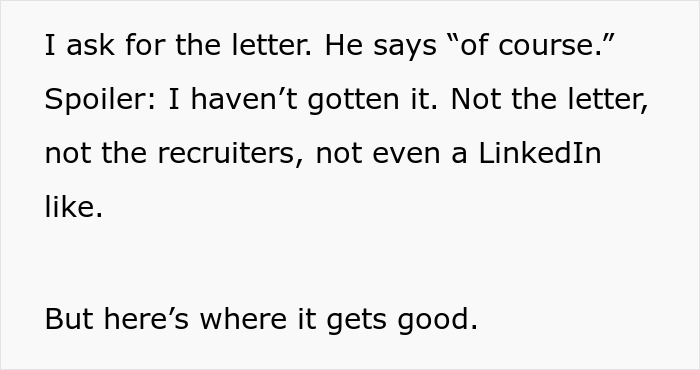 Text excerpt about a worker told to start a new project despite being fired, agreeing without intending to do it. Text excerpt about a worker told to start a new project despite being fired, agreeing without intending to do it.