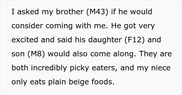Man plans life-changing trip after cancer battle but reconsiders when brother’s picky kids get invited.
