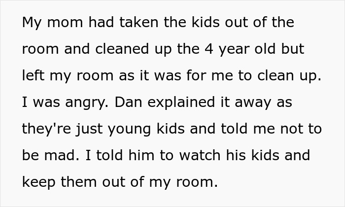 Alt text: Teen frustrated as mom’s new boyfriend’s kids wreck his room and disrespect his clothes, leading to him moving out Alt text: Teen frustrated as mom’s new boyfriend’s kids wreck his room and disrespect his clothes, leading to him moving out