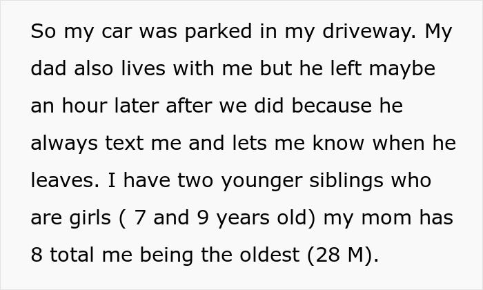 Text describing a man finding out his little sisters were left at his empty house, leading him to call CPS and family reactions. Text describing a man finding out his little sisters were left at his empty house, leading him to call CPS and family reactions.