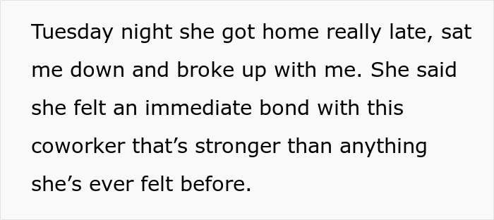 Text excerpt about breakup and strong bond with coworker, related to ex fiance Valentine Day apartment story. Text excerpt about breakup and strong bond with coworker, related to ex fiance Valentine Day apartment story.