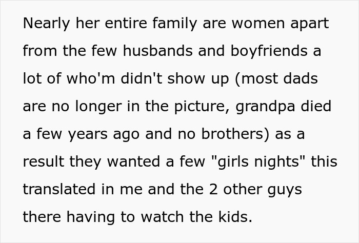Man reluctant to go on trip with girlfriend’s family again after watching four kids nonstop for three days. Man reluctant to go on trip with girlfriend’s family again after watching four kids nonstop for three days.