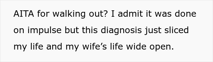 Man walks out after wife’s cancer diagnosis ends hope for biological kids, facing judgment from mother-in-law. Man walks out after wife’s cancer diagnosis ends hope for biological kids, facing judgment from mother-in-law.
