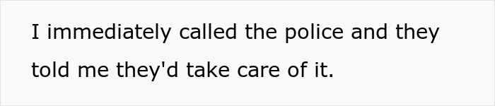 Text message saying I immediately called the police and they told me theyd take care of it, about neighbors using my pool without consent. Text message saying I immediately called the police and they told me theyd take care of it, about neighbors using my pool without consent.