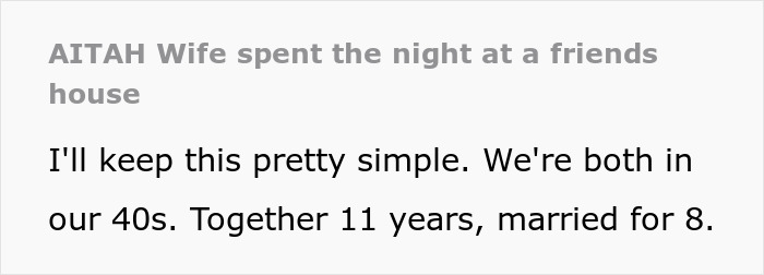 Husband home alone, wife’s catch-up with her ex turns into a sleepover, creating confusion and concern. Husband home alone, wife’s catch-up with her ex turns into a sleepover, creating confusion and concern.