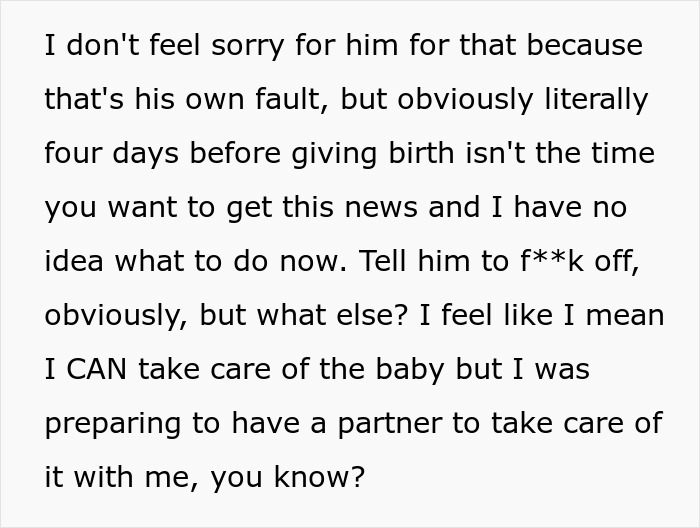 Alt text: Woman learns about boyfriend’s secret wife just days before giving birth and faces unexpected challenges. Alt text: Woman learns about boyfriend’s secret wife just days before giving birth and faces unexpected challenges.