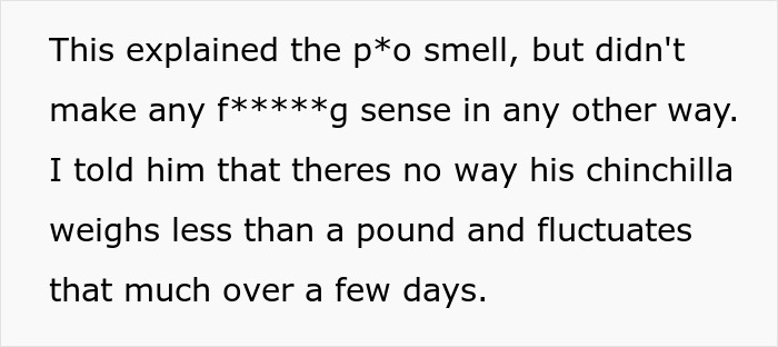 Text discussing a secret scale used for measuring number twos, causing a girlfriend to reconsider the relationship. Text discussing a secret scale used for measuring number twos, causing a girlfriend to reconsider the relationship.