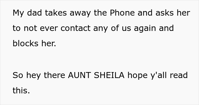 Text message conversation showing a dad taking away the phone after relatives demand cake, gifts, and full attention on girl’s birthday.