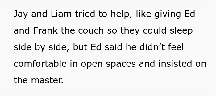 Man refuses to give up paid master bedroom to friend’s boyfriend, sparking controversy and homophobia accusations. Man refuses to give up paid master bedroom to friend’s boyfriend, sparking controversy and homophobia accusations.