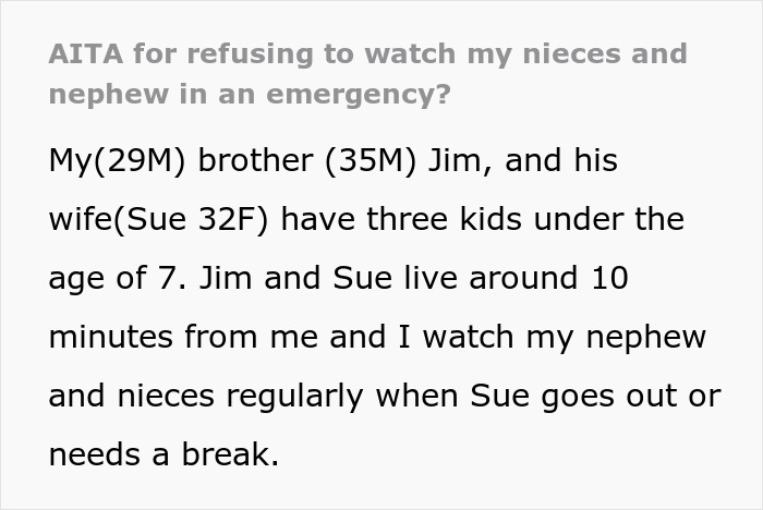 Man refuses to watch kids during emergency as he was under the influence, causing sister to become furious. Man refuses to watch kids during emergency as he was under the influence, causing sister to become furious.