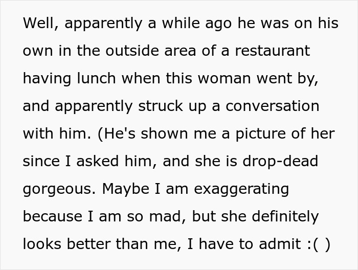 Woman’s husband leaves her after being hit on for the first time, highlighting feelings of jealousy and emotional conflict.
