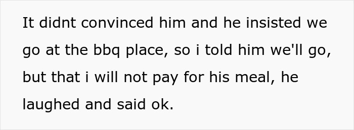 Text showing a friend laughs off vegan’s warning about paying only for his food before the bill arrives. Text showing a friend laughs off vegan’s warning about paying only for his food before the bill arrives.