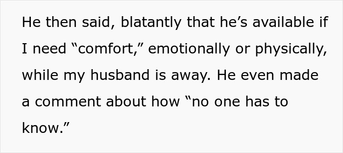 Text discussing a man available to serve his wife’s emotional and physical needs while her husband serves the country. Text discussing a man available to serve his wife’s emotional and physical needs while her husband serves the country.