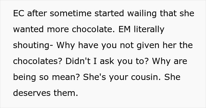 Girl’s 11th birthday celebration turns sour as visiting relatives demand cake, gifts, and full attention from the birthday girl.