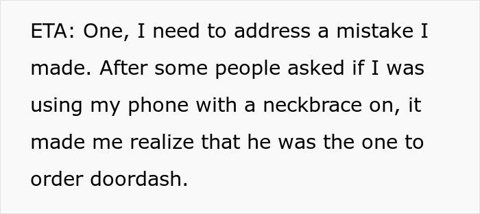 Text about a wife scared and bruised in ER while husband is distracted with TikTok and takeout orders. Text about a wife scared and bruised in ER while husband is distracted with TikTok and takeout orders.