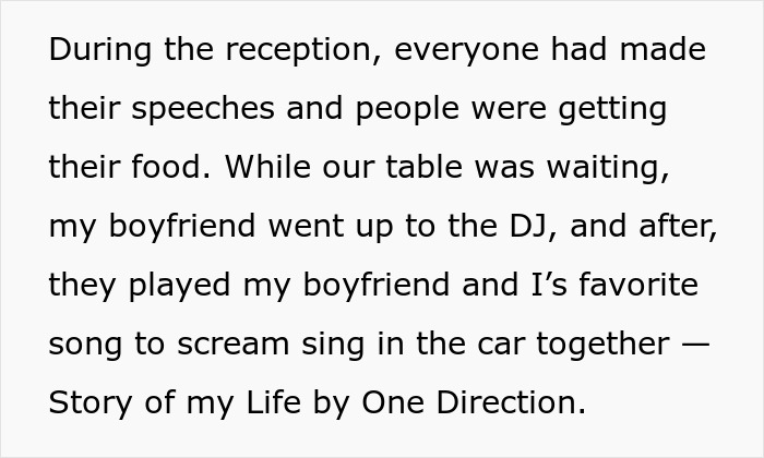 Couple at a wedding reception, boyfriend playing favorite song before a proposal was stopped at best friend's wedding event. Couple at a wedding reception, boyfriend playing favorite song before a proposal was stopped at best friend's wedding event.