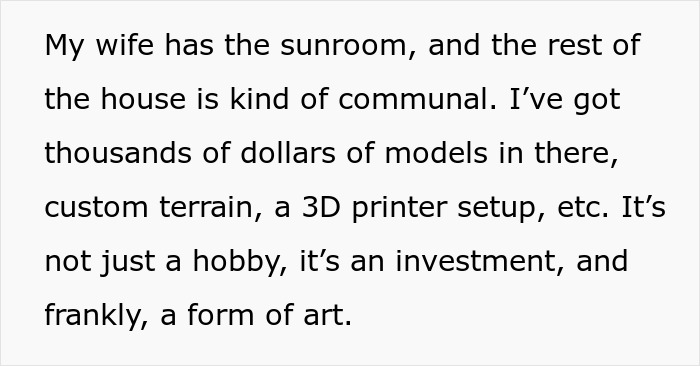 Man explains his miniature wargaming studio investment with models, custom terrain, and 3D printer setup at home. Man explains his miniature wargaming studio investment with models, custom terrain, and 3D printer setup at home.