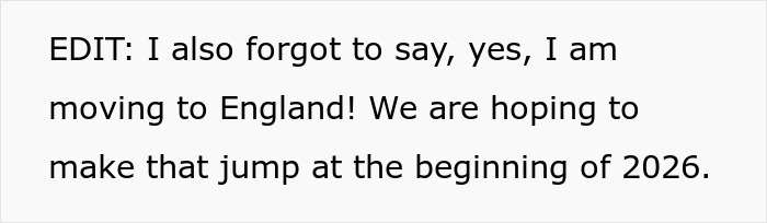 Text excerpt about moving to England, unrelated to bride’s joy or wedding drama keywords. Text excerpt about moving to England, unrelated to bride’s joy or wedding drama keywords.