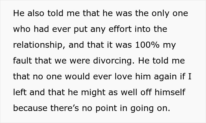 Text snippet from woman who sells everything for cross-country move, describing husband's failure and public shaming behavior. Text snippet from woman who sells everything for cross-country move, describing husband's failure and public shaming behavior.