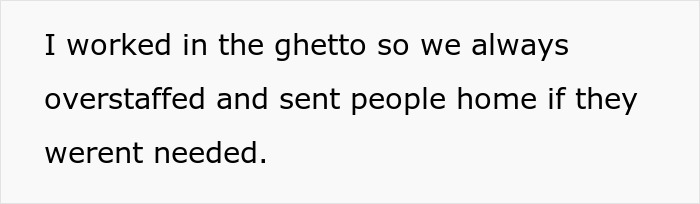 Text on plain background showing a statement about overstaffing in a medical facility after new policy changes. Text on plain background showing a statement about overstaffing in a medical facility after new policy changes.