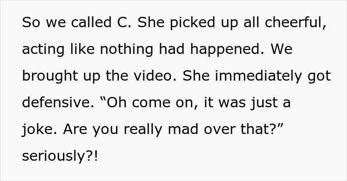 Text excerpt showing a tense conversation where a husband’s childhood best friend acts cheerful but becomes defensive over a joke. Text excerpt showing a tense conversation where a husband’s childhood best friend acts cheerful but becomes defensive over a joke.