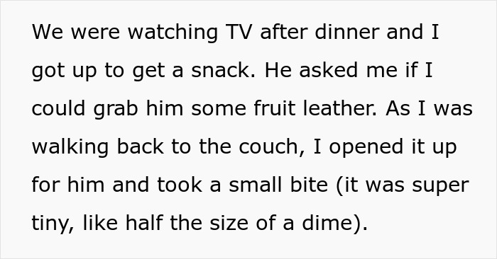 Text excerpt about watching TV and snack with a humorous boyfriend secret scale for measuring number twos. Text excerpt about watching TV and snack with a humorous boyfriend secret scale for measuring number twos.
