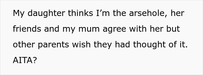 Text on white background about mom making teen kids pay for their own junk food and daughter's reaction as a human rights violation. Text on white background about mom making teen kids pay for their own junk food and daughter's reaction as a human rights violation.